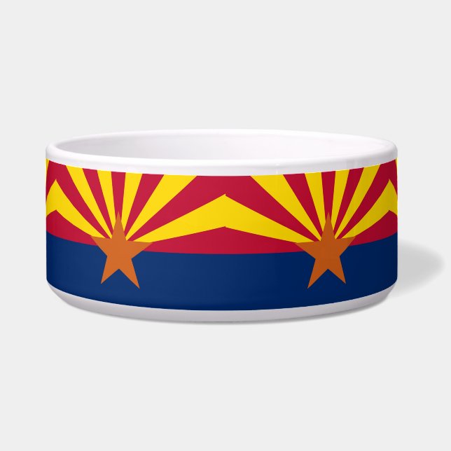 Arizona State Vlag Pet Bowl Voerbakje (Voorkant)