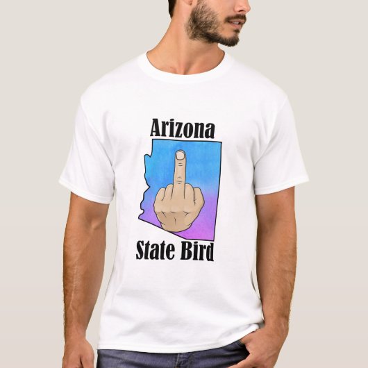 Arizona state vogel T-shirt middelvinger kleur (Voorkant)