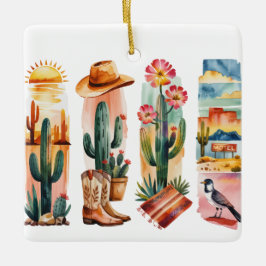 Arizona State Watercolor Kerst Ornament – Dese