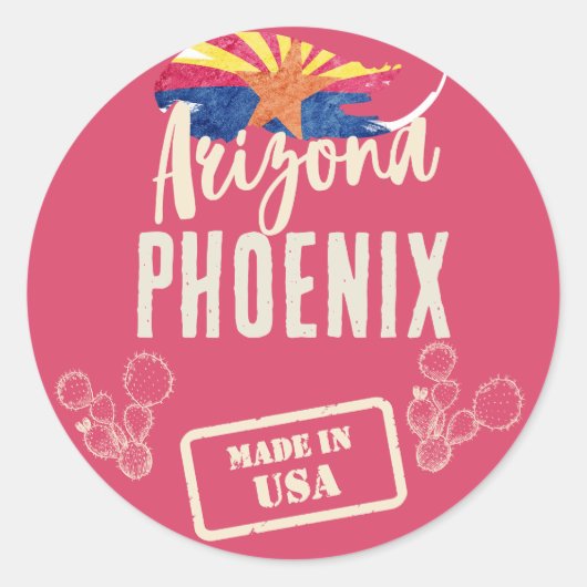 Arizona Steden Ronde Sticker (Voorkant)