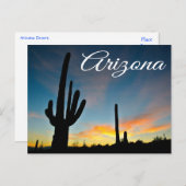 Arizona Sunrise Cactus & Desert Travel Briefkaart (Voorkant / Achterkant)
