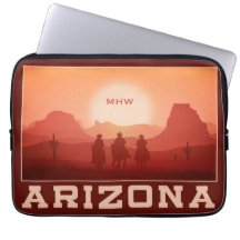Arizona Sunset aangepaste monogram laptophoezen
