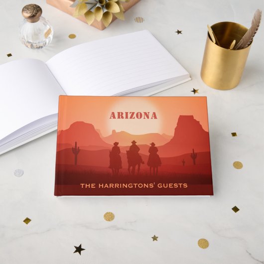 Arizona Sunset aangepaste tekst Gastenboek (Voorkant open)