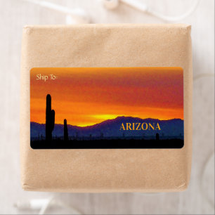 Arizona Sunset / Bright Oranje / Saguaro Cactus Etiket