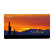 Arizona Sunset / Bright Oranje / Saguaro Cactus Etiket (Voorkant)