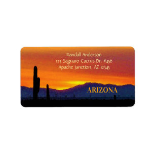 Arizona Sunset / Bright Oranje / Saguaro Cactus Etiket
