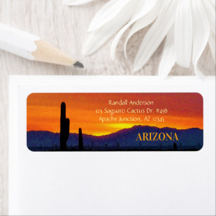 Arizona Sunset / Bright Oranje / Saguaro Cactus Etiket