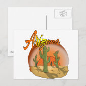 ARIZONA Sunset Cactus Briefkaart (Voorkant / Achterkant)