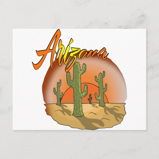 ARIZONA Sunset Cactus Briefkaart (Voorkant)