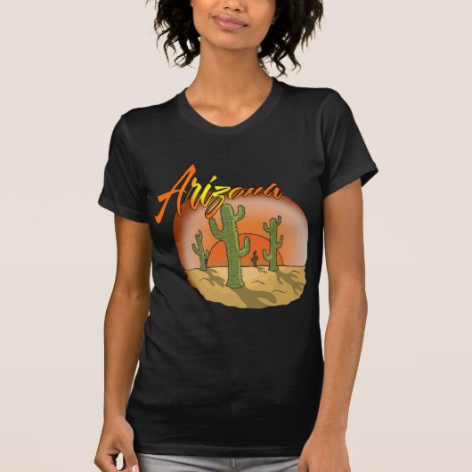 ARIZONA Sunset Cactus T-shirt (Voorkant)
