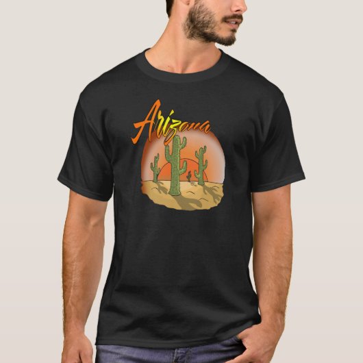 ARIZONA Sunset Cactus T-shirt (Voorkant)