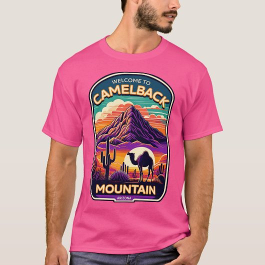 Arizona Sunset Camelback Mountain Vintage T-shirt (Voorkant)