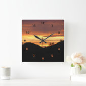 Arizona Sunset Clock Vierkante Klok (Huis)