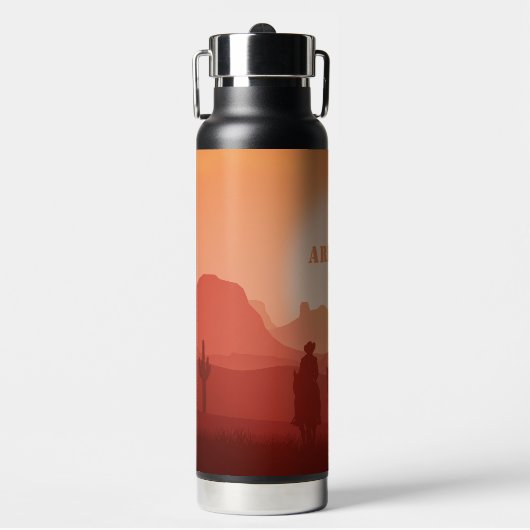 Arizona Sunset custom monogram Waterfles (Voorkant)
