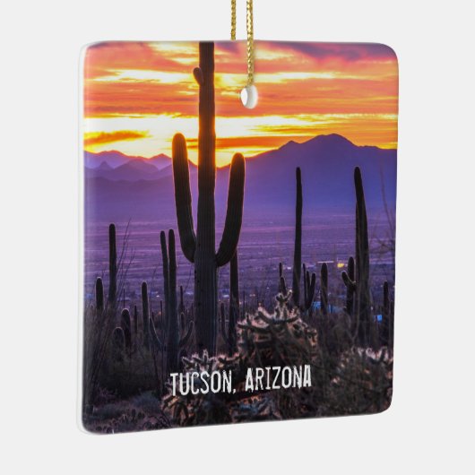 Arizona Sunset Desert Cactus Keramisch Ornament (Rechts)