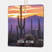 Arizona Sunset Desert Cactus Keramisch Ornament (Links)