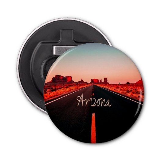 Arizona Sunset Desert Red Rocks Button Flesopener (Voorkant)