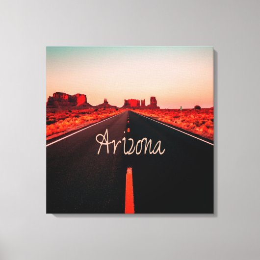 Arizona Sunset Desert Red Rocks Canvas Afdruk (Voorkant)