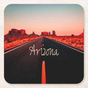 Arizona Sunset Desert Red Rocks Kartonnen Onderzetters