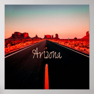 Arizona Sunset Desert Red Rocks Poster