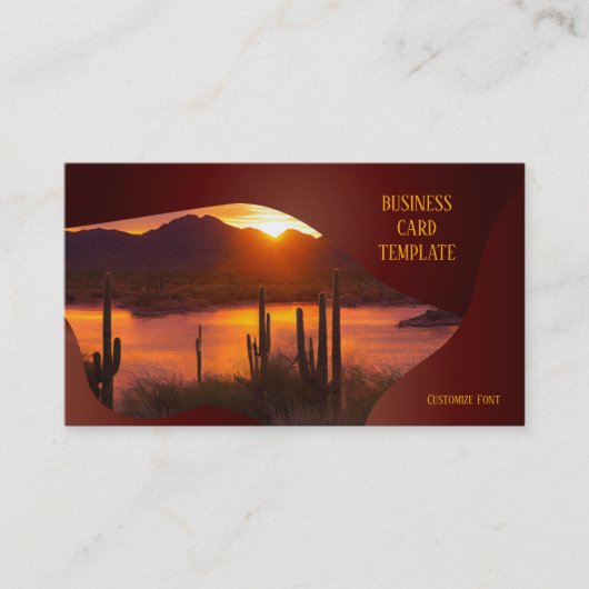 Arizona Sunset Desert Visitekaartje (Voorkant)