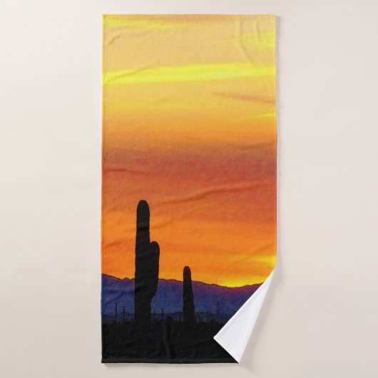 Arizona Sunset / Helder Sinaasappel / Cactus Silho Bad Handdoek (Badhanddoek)