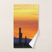 Arizona Sunset / Helder Sinaasappel / Cactus Silho Bad Handdoek (Handdoek)