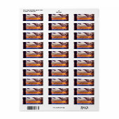 Arizona Sunset Pine Tree Mountains Schilderachtig  Etiket (Full Sheet)