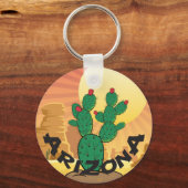 ARIZONA Sunset Prickly Pear Cactus Sleutelhanger (Voorkant)