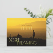 Arizona Sunset Saguaro Cactus bewegende aankondigi Aankondiging (Staand voorkant)