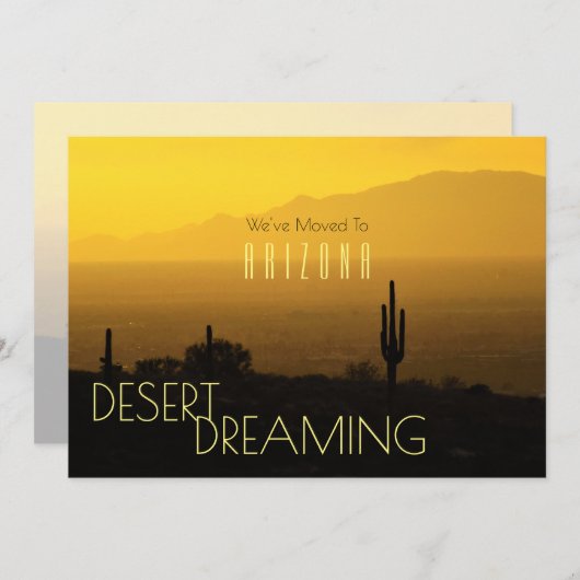 Arizona Sunset Saguaro Cactus bewegende aankondigi Aankondiging (Voorkant / Achterkant)