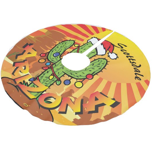 ARIZONA Sunset Saguaro Cactus CHANGE TOWN Kerstboom Rok (Gekanteld)