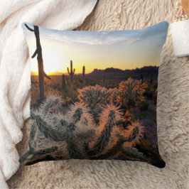 Arizona Sunset Sonoran Desert met Saguaro Cactus Kussen