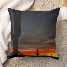 Arizona Sunset Sonoran Desert met Saguaro Cactus Kussen