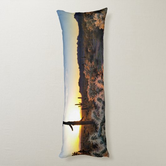 Arizona Sunset Sonoran Desert met Saguaro Cactus Lichaamskussen (Achterkant (Verticaal))