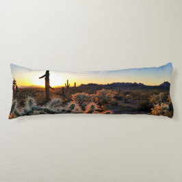 Arizona Sunset Sonoran Desert met Saguaro Cactus Lichaamskussen