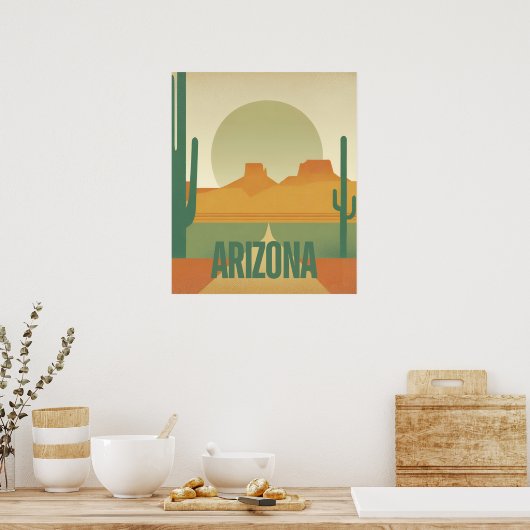 Arizona Sunset - woestijnlandschap Poster (Keuken)