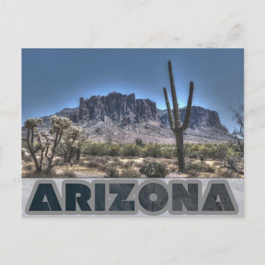 Arizona Superstition Mountains Reisfoto Briefkaart (Voorkant)
