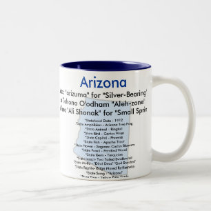 Arizona Symbols en Map Tweekleurige Koffiemok