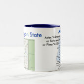 Arizona Symbols en Map Tweekleurige Koffiemok (Center)