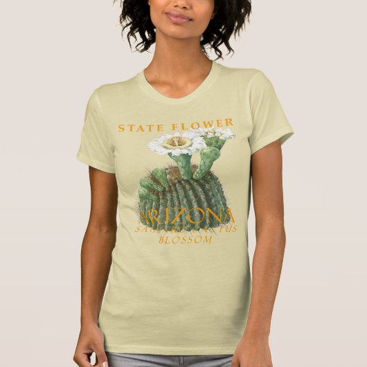 Arizona Territory Flower Saguaro Cactus Bloesem T-shirt (Voorkant)