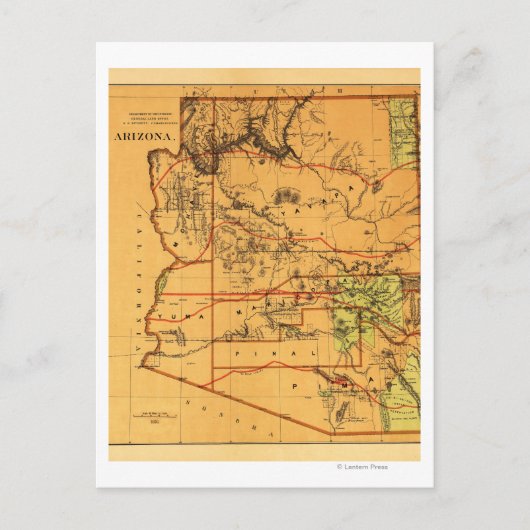 Arizona TerritoryPanoramic MapArizona Briefkaart (Voorkant)