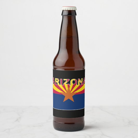 Arizona Text Flag Bier Etiket (Voorkant)
