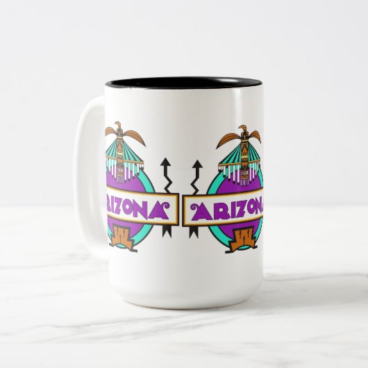 Arizona Thunderbird Shield Tweekleurige Koffiemok (Voorkant links)
