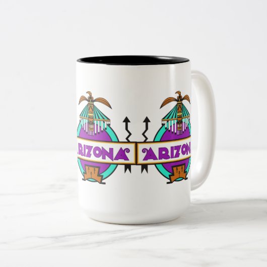 Arizona Thunderbird Shield Tweekleurige Koffiemok (Voorkant rechts)