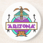 Arizona Thunderbird Shield Zandsteen Onderzetter (Voorkant)