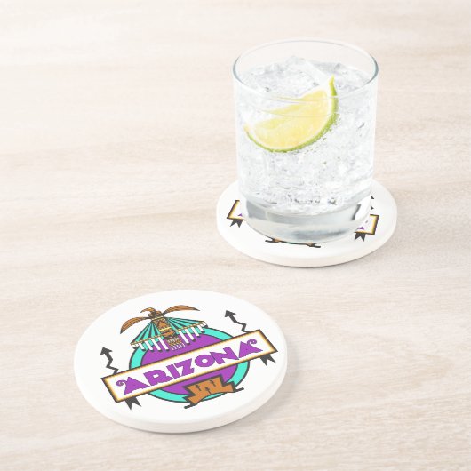 Arizona Thunderbird Shield Zandsteen Onderzetter (Zijkant)