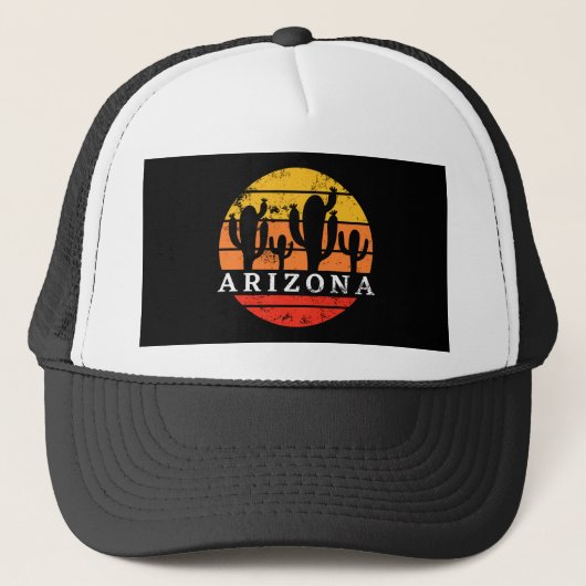 Arizona Tourist - Vintage Retro Cactus Gift Trucker Pet (Voorkant)