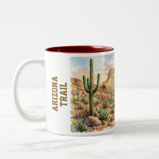 Arizona Trail watercolorscène Tweekleurige Koffiemok