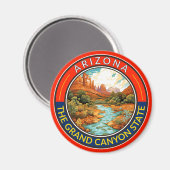 Arizona Travel Art Badge Magneet (Voorkant / Achterkant)